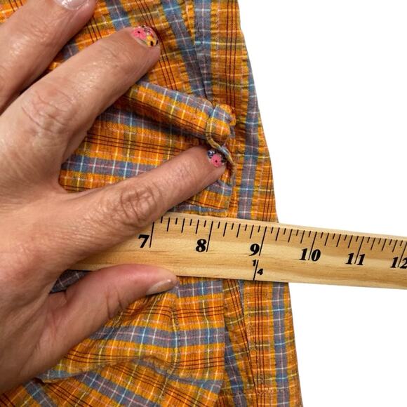 Peter Millar Men Shorts 38 Orange Blue Plaid Golf Cotton Flat Front Casual - Picture 5 of 10